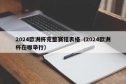 2024欧洲杯完整赛程表格（2024欧洲杯在哪举行）