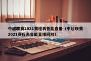 中超联赛2021赛程表鲁能直播（中超联赛2021赛程表鲁能直播回放）