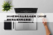 2016欧洲杯预选赛出线规则（2016欧洲杯预选赛对阵结果图）